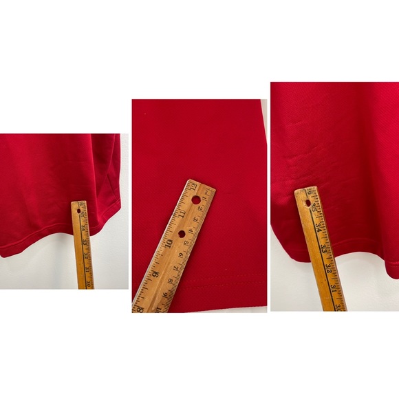 Adidas Golf Polo Shirt 3 Stripes Mens XL Red Performance Short Sleeve - Picture 5 of 11